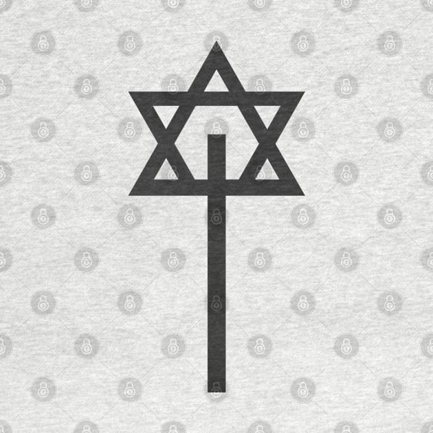 Combination of Star of David with Cross religious symbols by wavemovies